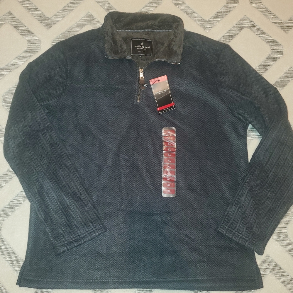 Mens London  Fog 3/4 zip sweater